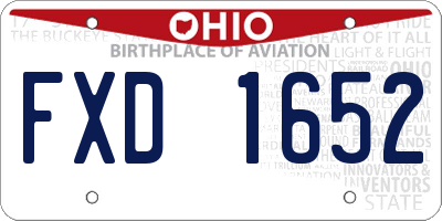 OH license plate FXD1652