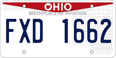 OH license plate FXD1662