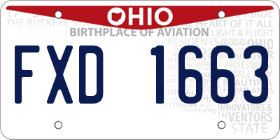 OH license plate FXD1663