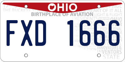 OH license plate FXD1666