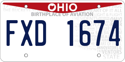 OH license plate FXD1674
