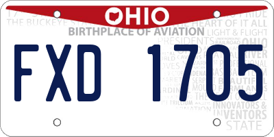 OH license plate FXD1705