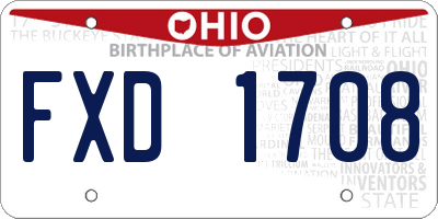 OH license plate FXD1708