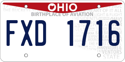 OH license plate FXD1716