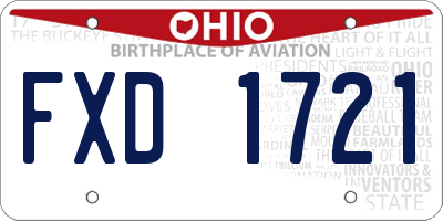 OH license plate FXD1721