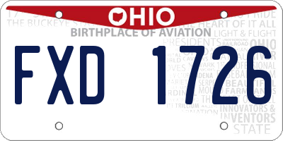 OH license plate FXD1726