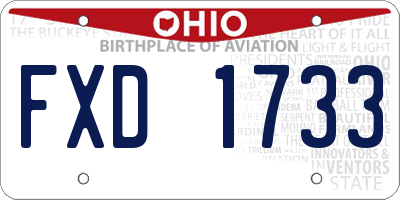 OH license plate FXD1733
