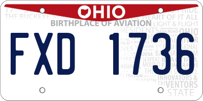 OH license plate FXD1736