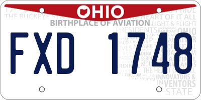OH license plate FXD1748