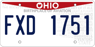 OH license plate FXD1751