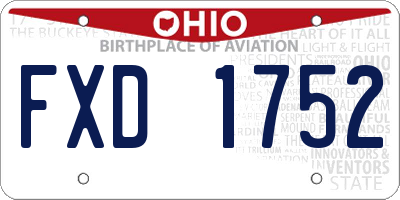 OH license plate FXD1752