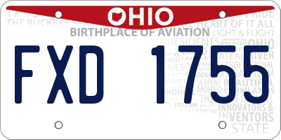 OH license plate FXD1755