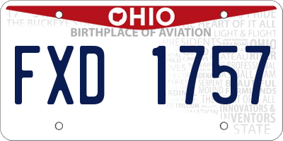 OH license plate FXD1757