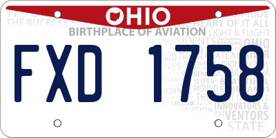 OH license plate FXD1758