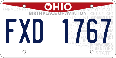 OH license plate FXD1767