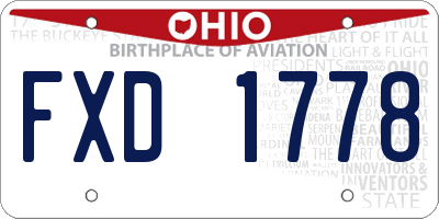 OH license plate FXD1778