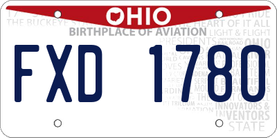 OH license plate FXD1780