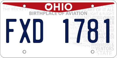 OH license plate FXD1781