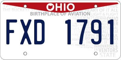 OH license plate FXD1791
