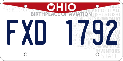 OH license plate FXD1792