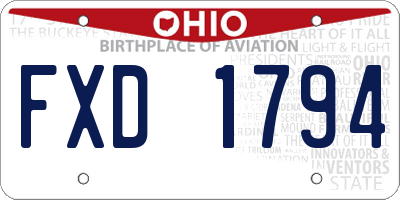 OH license plate FXD1794