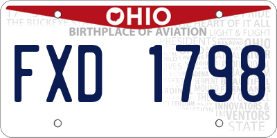 OH license plate FXD1798