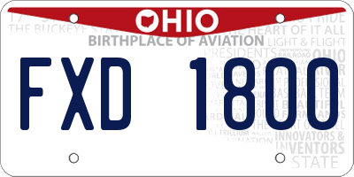 OH license plate FXD1800