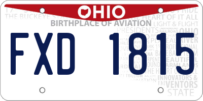 OH license plate FXD1815