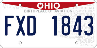 OH license plate FXD1843