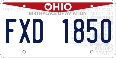 OH license plate FXD1850