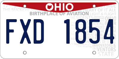 OH license plate FXD1854