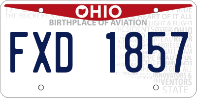 OH license plate FXD1857
