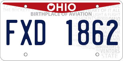 OH license plate FXD1862