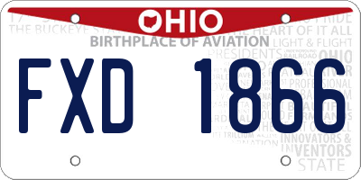OH license plate FXD1866