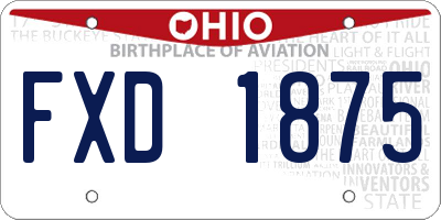 OH license plate FXD1875