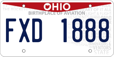 OH license plate FXD1888
