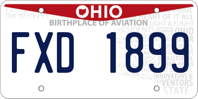 OH license plate FXD1899