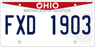 OH license plate FXD1903