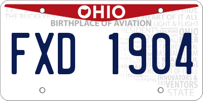 OH license plate FXD1904