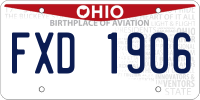 OH license plate FXD1906