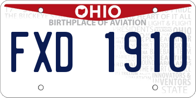 OH license plate FXD1910