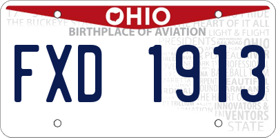 OH license plate FXD1913