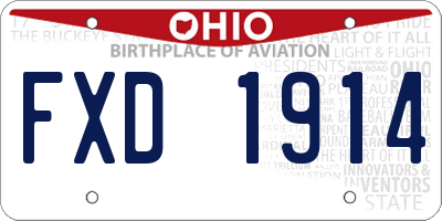 OH license plate FXD1914