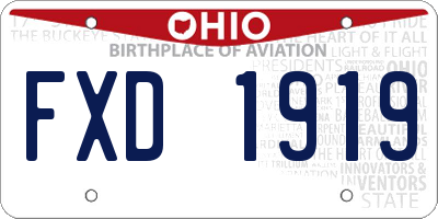 OH license plate FXD1919