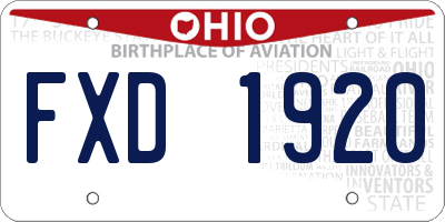 OH license plate FXD1920