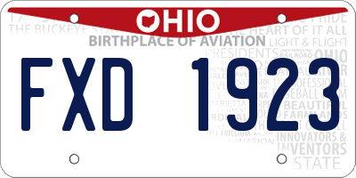 OH license plate FXD1923