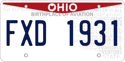 OH license plate FXD1931