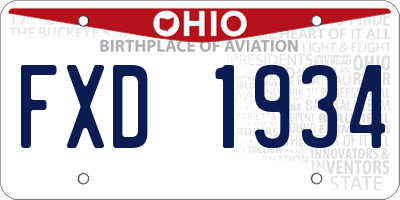 OH license plate FXD1934