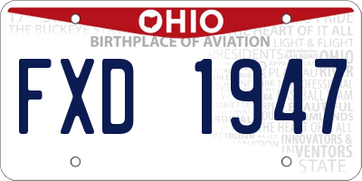 OH license plate FXD1947