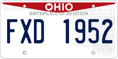 OH license plate FXD1952
